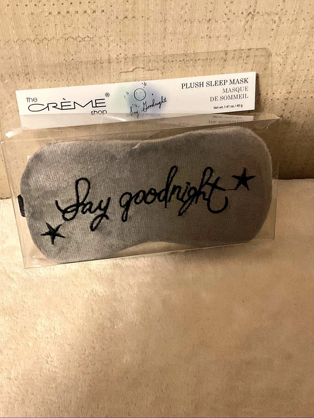 the Creme shop Plush Sleep Mask Gray